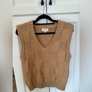 Bohme Camel V-Neck Sweater Vest